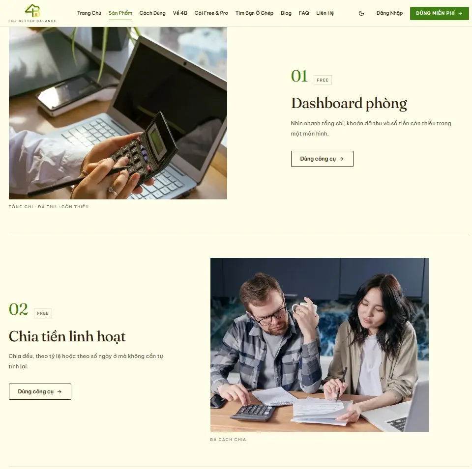 4B Chia Tiền linh hoạt